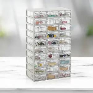 (상품선택 B타입 수납함 3x10)투명 서랍식 정리함 B타입 3x10 다용도 소품 보관함 적층형