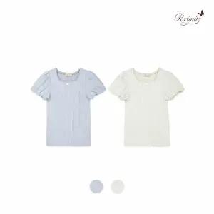 [보리보리/페리미츠]아일렛스퀘어넥티셔츠(P2625T150)