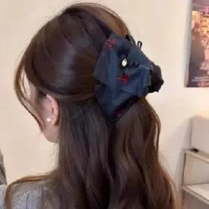 올림 머리 패브릭 왕리본 집게 핀 반묶음 헤어 집게핀 집게헤어핀