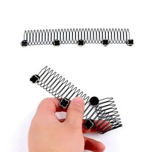 블랙 플라워 잔머리 헤어핀 잔머리고정핀 고정