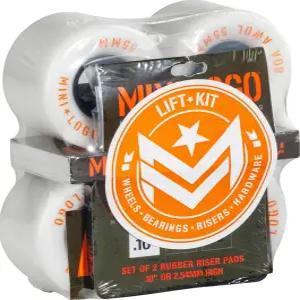 ML 베어링이 있는 미니 로고 리프트 키트 0.1인치 라이저 패드 1인치 하드웨어 55mm x 80A 화이트 AWOL 휠