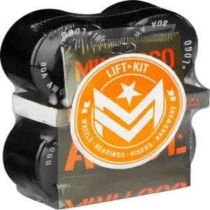 ML 베어링이 있는 미니 로고 리프트 키트 0.1인치 라이저 패드 1인치 하드웨어 59mm x 80A 블랙 AWOL 휠