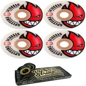 창고 스케이트보드 52mm 스핏파이어 휠 빅헤드 화이트/레드 - 99a 바이퍼 스트라이크 베어링 정밀 ABEC 7