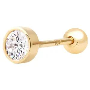 [콩심팥심]14K GOLD 라운드 큐빅 기본 골드 금 피어싱 아웃컨츠 귓볼피어싱