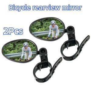 2Pcs 자전거 거울 360 학위 조절 회전식 핸들 바 와이드 Bycicle 액세서리 사이클링 후면보기 미러 Accesor