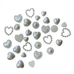 [골드스마일]웨딩 진주 하트 네일 스톤 언포일 아트 장식