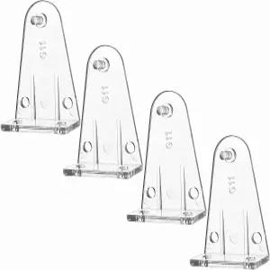 큐텍 4pcs 고정 브래킷 클리어 컬러 하단 레일 클립으로 하이 프로파일 블라인드 사용 가능