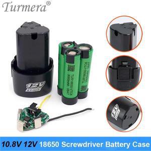 Turmera 3S 10.8V 12V 핸드 드릴 18650 리튬 배터리 셀 박스 보호 BMS 보드 포함 셔라 슈리카 교체용