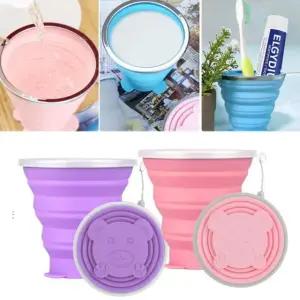 실리콘 컵 접이식 DY-342 뚜껑포함 완전