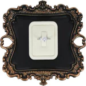 펀리미 앤티크 장신구 접시 빈티지 주얼리 트레이 반지 홀더(블랙 골드 S)