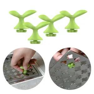 새싹모양 배수구손잡이 4P 배수망집게 하수구집게