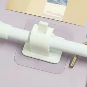 커튼 봉 후크 화이트 브라켓 무타공 커튼걸이 수건걸이