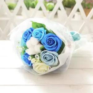 코튼 로즈 꽃다발 블루 졸업식 생일 기념일 로즈데이 UNn2+8iLO