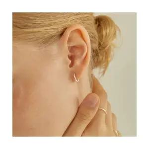 매장정품 LUNNE 실버 925 슬림 베이직 원터치 링 귀걸이 #LSE03