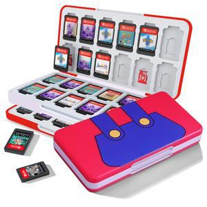 [미국배송] 닌텐도 스위치 게임용 반준 게임 카드 케이스 48개의 카트리지 슬롯 보관 24개의 메모리 SD 스위치 OLED(실리콘 라이닝)