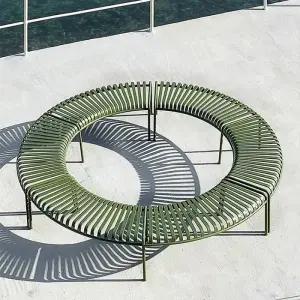 공원 벤치 의자 곡선 카페 원형 안뜰 휴식 펜션