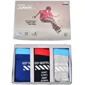 포인트 배색 라인 면스판 남주니어 드로즈 3매