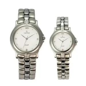 카리타스 고품격 다이아몬드 텅스텐 커플 선물 명품 예물 고급 원형 메탈 손목 시계 / C208