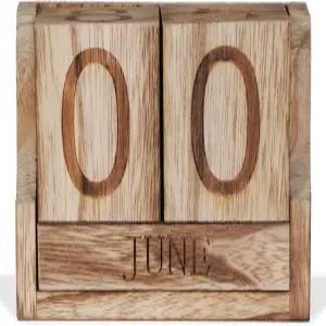 나무 책상 달력 교사용 블록 사무실 영구 날짜 작은 홈 데스크톱 장식 시크 빈티지 월 숫자 큐브