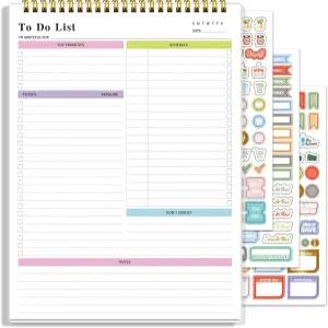 작업 목록 메모장 날짜 미정 일일 노트 8.5 x 11 사무실 가정 및 학교에 적합한 체크리스트가 포함된