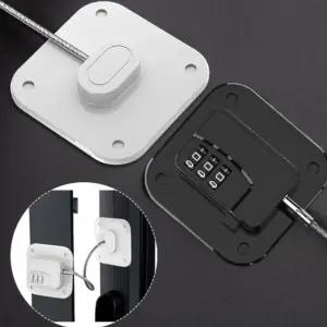 무타공 부착식 냉장고 서랍 문 열림 방지 자물쇠 잠금