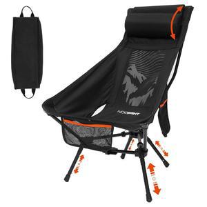 노사이트 캠핑 의자 - 머리 받침대와 발을 조절할 수 있는 하이백 의자, 가벼운 알루미늄 프레임, 통기성 메쉬 접이식 휴대용 의자로 야외 하이킹, 해변, 피크닉을 즐길 있습니다