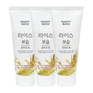 해피바스 라이스 보습 클렌징폼 200g x3
