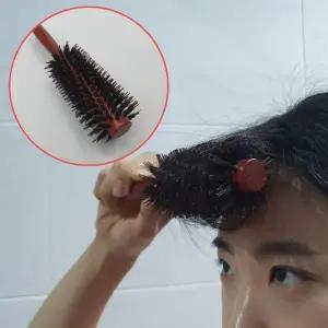 [셀러에이드]우드 드라이 롤빗 브러쉬 1호 드라이 롤브러쉬 헤어 롤빗
