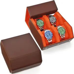 4개의 시계 보관 및 정리용 롤 여행 케이스 혁신적인 슬라이드 베개와 가정용 보호 디스플레이용 고체