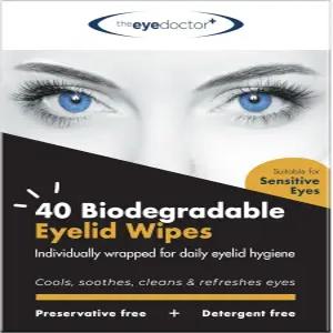 안과 의사 생분해성 눈꺼풀 물티슈 - 일일 뚜껑 관리를 위한 일회용 눈 청소 20개 개별 방부제 프리 민감성