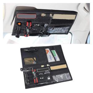 택티컬 몰레 카 선바이저 정리함, 대형 바이저 패널 보관 파우치 홀더, 기어 트럭 선반, 차량용 600D 선쉐이드 가방(블랙)