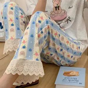 [로즈엘리][3컬러] 여름 집순이 레이스 프릴 홈웨어팬츠 쿨링 냉장고 잠옷바지 2026