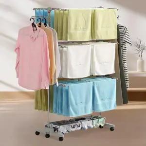 [아트박스]/보노하우스 루미에 특대형 7단 접이식 스텐 빨래 건조대 바퀴형