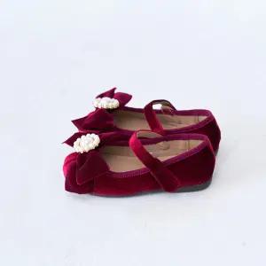 베이비잼 여아용 벨벳코어 플랫 레드 - 10007 602071