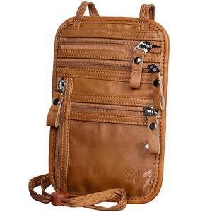 아리스코불 - 넥 월렛 RFID 여성 여행용 여권 소지자 여행 여성용 지갑 10.3x6.8인치(노란색 갈색)