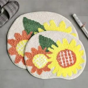 [콩심팥심]화사한 해바라기 패턴 듀오플라워 발매트