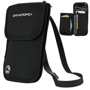 여행용 목 지갑 및 RFID 차단 여권 홀더 u2013 방수 숨겨진 지갑, 카드 슬롯, 조절 가능한 스트랩, 남성, 여성용 휴대용 문서 정리함 (선물) 블랙