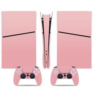 PS5 슬림 디지털용 스킨 스티커, 콘솔 및 컨트롤러용 풀 세트 비닐 데칼 커버 랩(핑크)