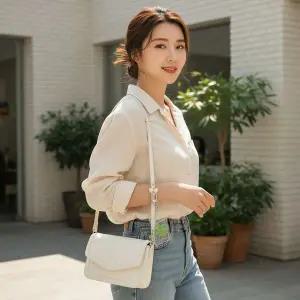 행운 네잎클로버 투명 파우치 키링 가방고리 미니 지퍼백 열쇠고리