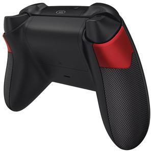 엑스트림레이트 스칼렛 레드 및 블랙 퍼포먼스 고무 그립 교체 백 패널 Xbox Series X/S 컨트롤러, 논슬립 다이아몬드 텍스처 사이드 레일 핸들 Core - 컨트롤러 미포함