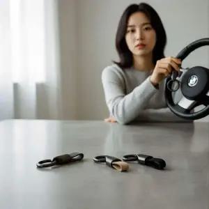 고급 스마트키홀더 자동차 차키고리 스트랩 250mm 차량용 열쇠고리