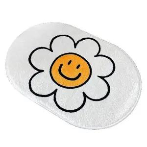 스마일 플라워 초극세사 발매트 소형 침실매트