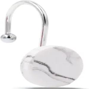 캔디그리드 샤워 커튼 후크 장식 화이트 녹 방지 스테인리스 링 12개 세트 욕실 막대용 행거 마블