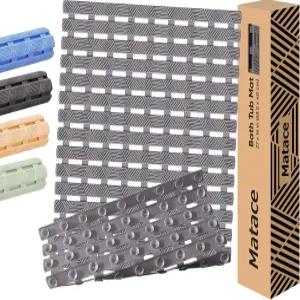 욕조 매트 미끄럼 방지 - 내부 및 샤워용 소형 27x16 인치 180 개의 강력한 흡입 컵 부드러운 질감의 표면