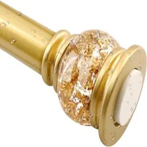 JZKaspar 샤워 커튼 로드 27~60인치 욕실용 직경 1인치 창문용 드릴링 텐션 없음 조절 가능한 스프링 녹 금