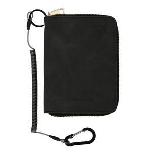 분실 및 방지를 위한 테더 카라비너가 장착된 여권 홀더, 여행용 RFID u2002Passport u2002 커버, 지갑 남녀 케이스(블랙 -테더 카라비너)