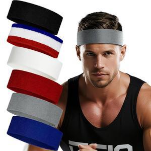 여성 남성용 6팩 스웨트밴드, 프리미엄 코튼 테리 헤드밴드 - 수분 흡수, 달리기, 요가, 헬스장, 테니스, 농구, 운동용 논슬립 스포츠