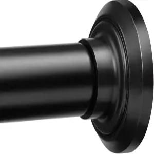 조이베이직 매트 블랙 샤워 커튼봉 30~76인치 1인치 스테인리스 스틸 조절 스프링 텐션 욕실 옷장 창문 방