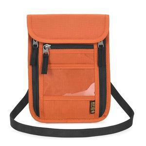 여행용 ROOSALance 여권 홀더, RFID 차단 기능이 있는 넥 파우치 지갑, 여성 및 남성용 방수 경량 지갑(오렌지)