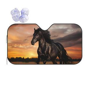 자동차 트럭 SUV용 HSYOYOYO 앞유리 선쉐이드 블랙 호스 접이식 선바이저 보호기 51 X 27.5 인치로 차량을 시원하게 유지하세요